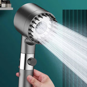 Turbo High-Pressure Shower Head with 3 Adjustable Spray Modes and Built-In Massage Brush