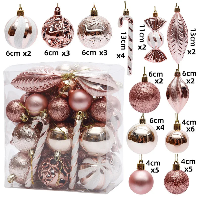Christmas Ball Ornament Set – 29/36/40pcs Red, Gold & Silver Hanging Tree Decorations (2024 Edition)