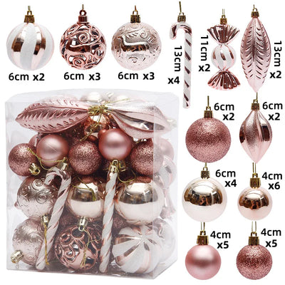 Christmas Ball Ornament Set – 29/36/40pcs Red, Gold & Silver Hanging Tree Decorations (2024 Edition)