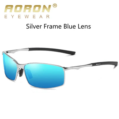 AORON Polarized Sunglasses – UV400 Anti-Glare Metal Frame Driving Shades for Men & Women