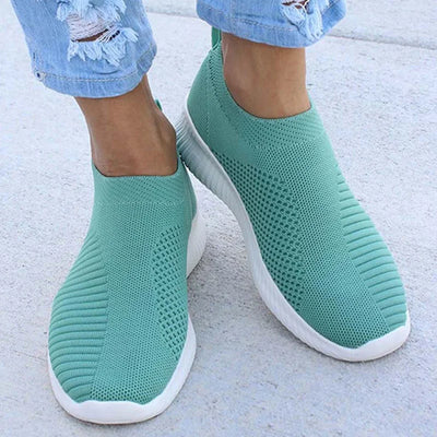 Women’s Slip-On Breathable Sneakers – Lightweight Casual Vulcanized Shoes