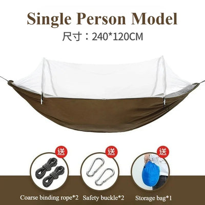 Camping Hammock with Mosquito Net 2025 – Outdoor Sleeping Hammock for Camping & Garden with Storage Bag