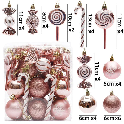 Christmas Ball Ornament Set – 29/36/40pcs Red, Gold & Silver Hanging Tree Decorations (2024 Edition)