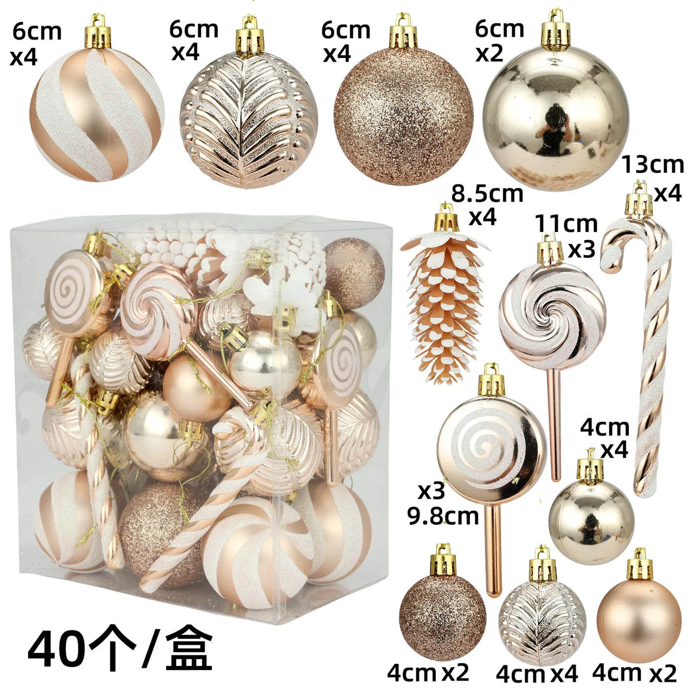Christmas Ball Ornament Set – 29/36/40pcs Red, Gold & Silver Hanging Tree Decorations (2024 Edition)