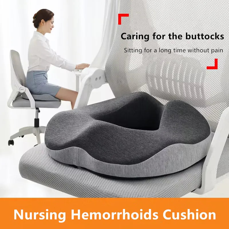 Ergonomic Memory Foam Donut Seat Cushion – Pain Relief for Tailbone, Hemorrhoids & Sciatica
