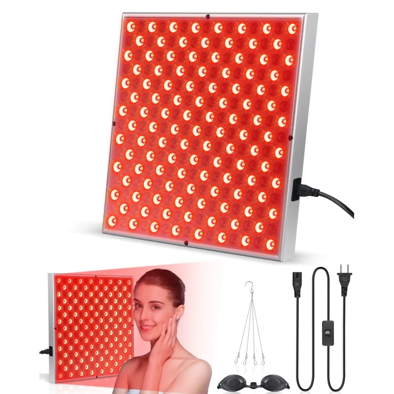 LED Red Light Therapy Panel – 225 LEDs 660nm & 850nm for Anti-Aging & Pain Relief