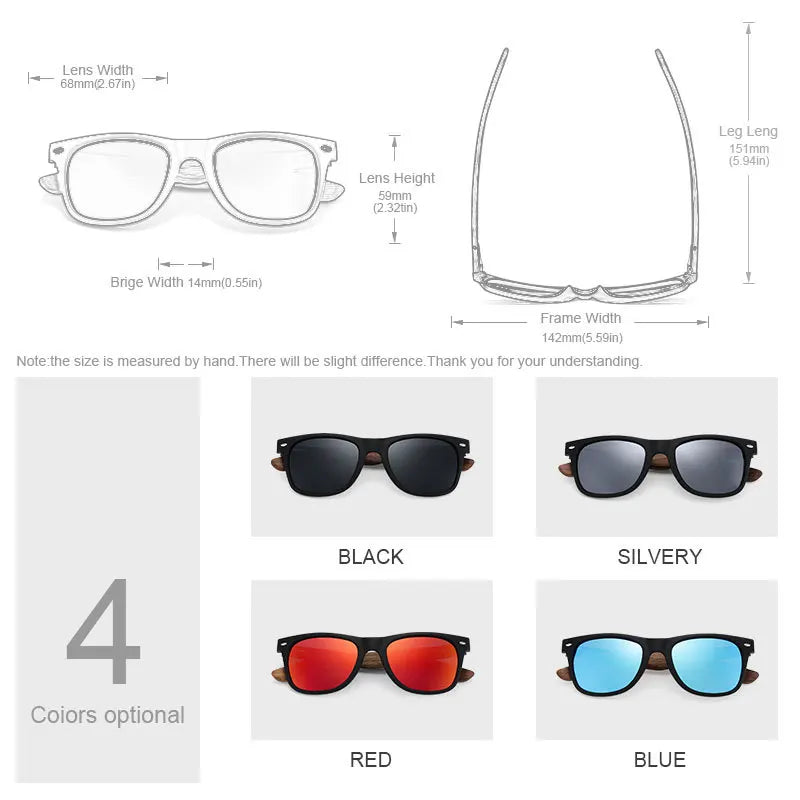 Oi Wood Natural Wooden Sunglasses – Polarized UV400 Fashion Oval Frames for Men & Women