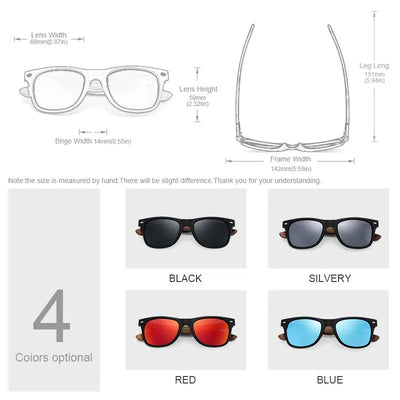 Oi Wood Natural Wooden Sunglasses – Polarized UV400 Fashion Oval Frames for Men & Women