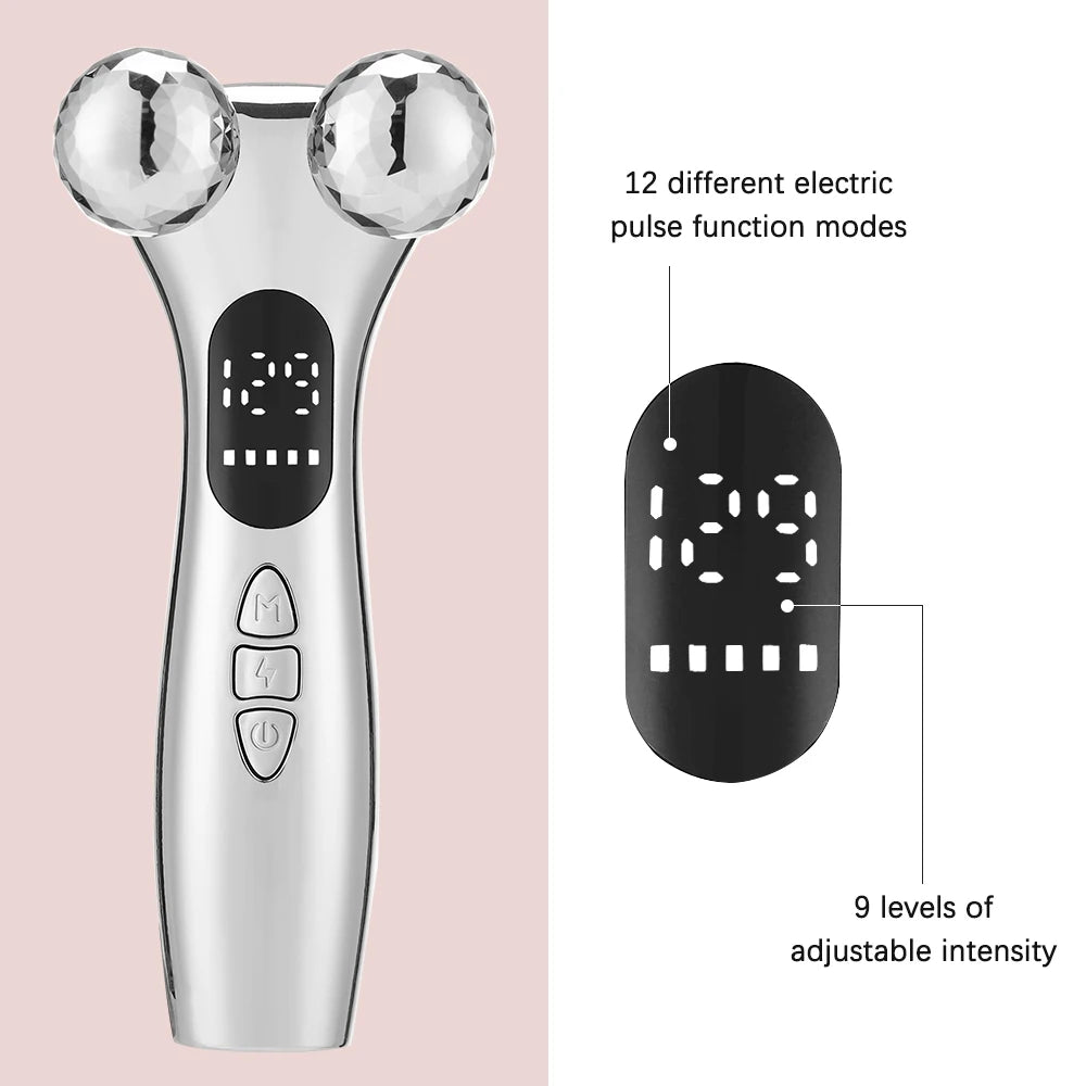 Electric Microcurrent Facial Massager – LED Display Skin Tightening & Face Lift Device