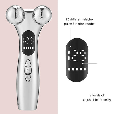 Electric Microcurrent Facial Massager – LED Display Skin Tightening & Face Lift Device