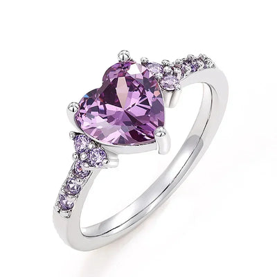 Purple Cubic Zirconia Cocktail Ring – High-End Square Crystal Women’s Fashion Jewelry (2025)