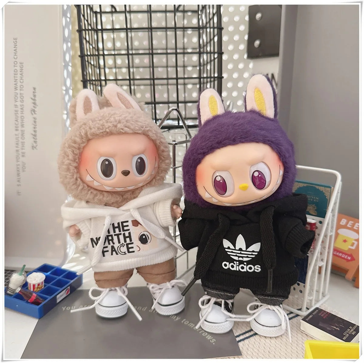 Korean Idol Style Doll Outfit – Labubu V1/V2 Hoodie & Pants