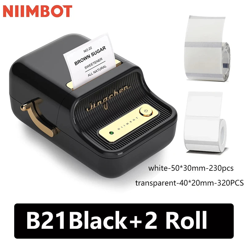 Niimbot B21 / B21S Mini Portable Thermal Label Printer – Bluetooth Wireless Sticker Printer for Home & Office