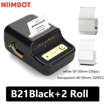 Niimbot B21 / B21S Mini Portable Thermal Label Printer – Bluetooth Wireless Sticker Printer for Home & Office