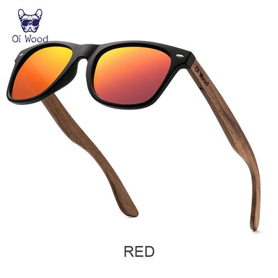 Oi Wood Natural Wooden Sunglasses – Polarized UV400 Fashion Oval Frames for Men & Women