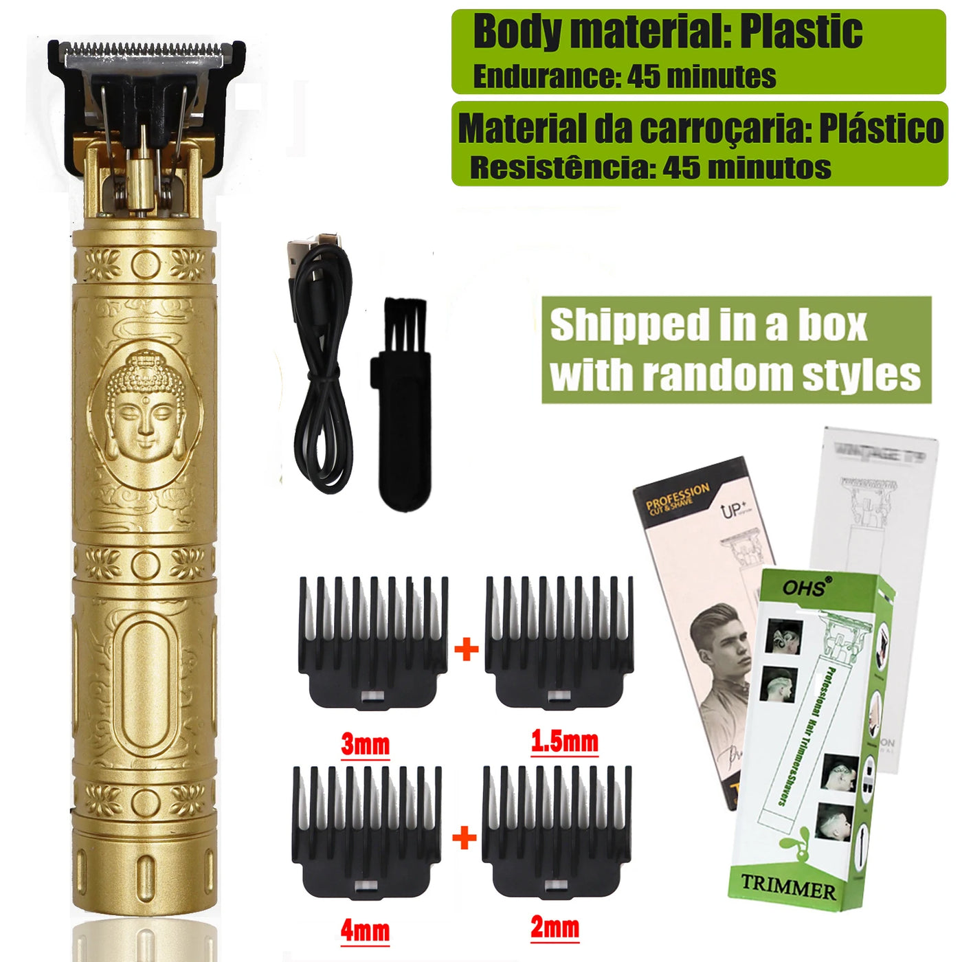 T9 Electric Hair Clipper – 0mm Precision Trimmer for Men