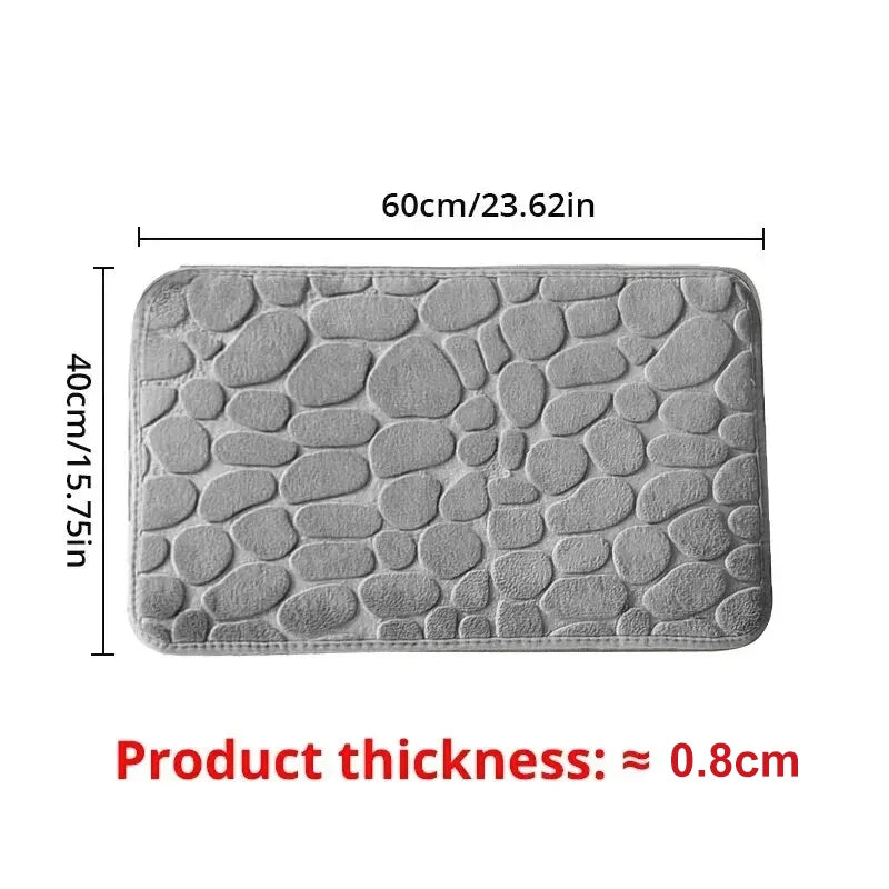 Embossed Fiber Non-Slip Floor Mat for Bathroom & Living Room
