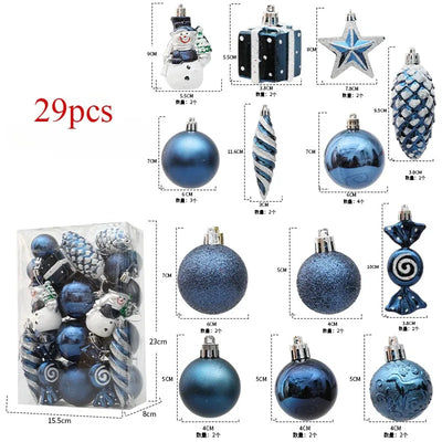 Christmas Ball Ornament Set – 29/36/40pcs Red, Gold & Silver Hanging Tree Decorations (2024 Edition)
