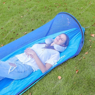 Camping Hammock with Mosquito Net 2025 – Outdoor Sleeping Hammock for Camping & Garden with Storage Bag