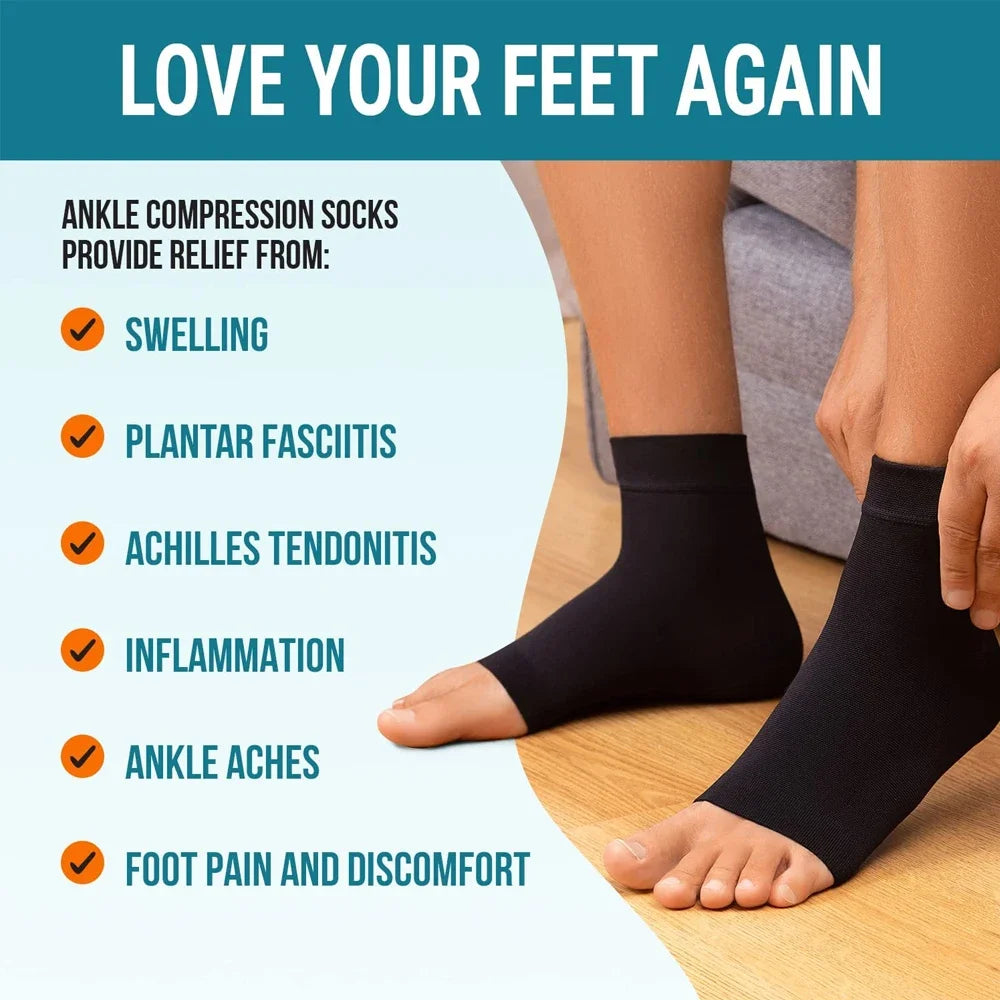 Plantar Fasciitis Compression Socks – Ankle Brace Sleeve for Arch & Heel Support (Men & Women)