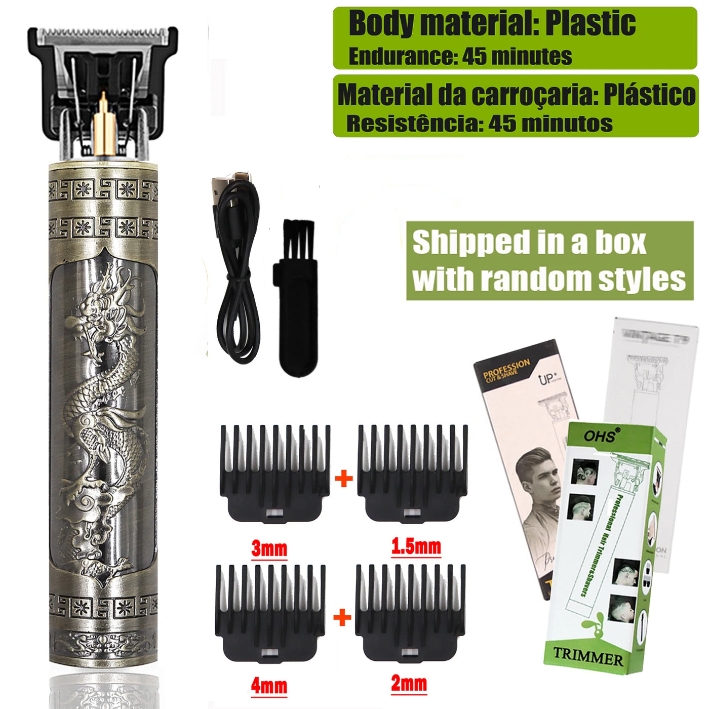 T9 Electric Hair Clipper – 0mm Precision Trimmer for Men