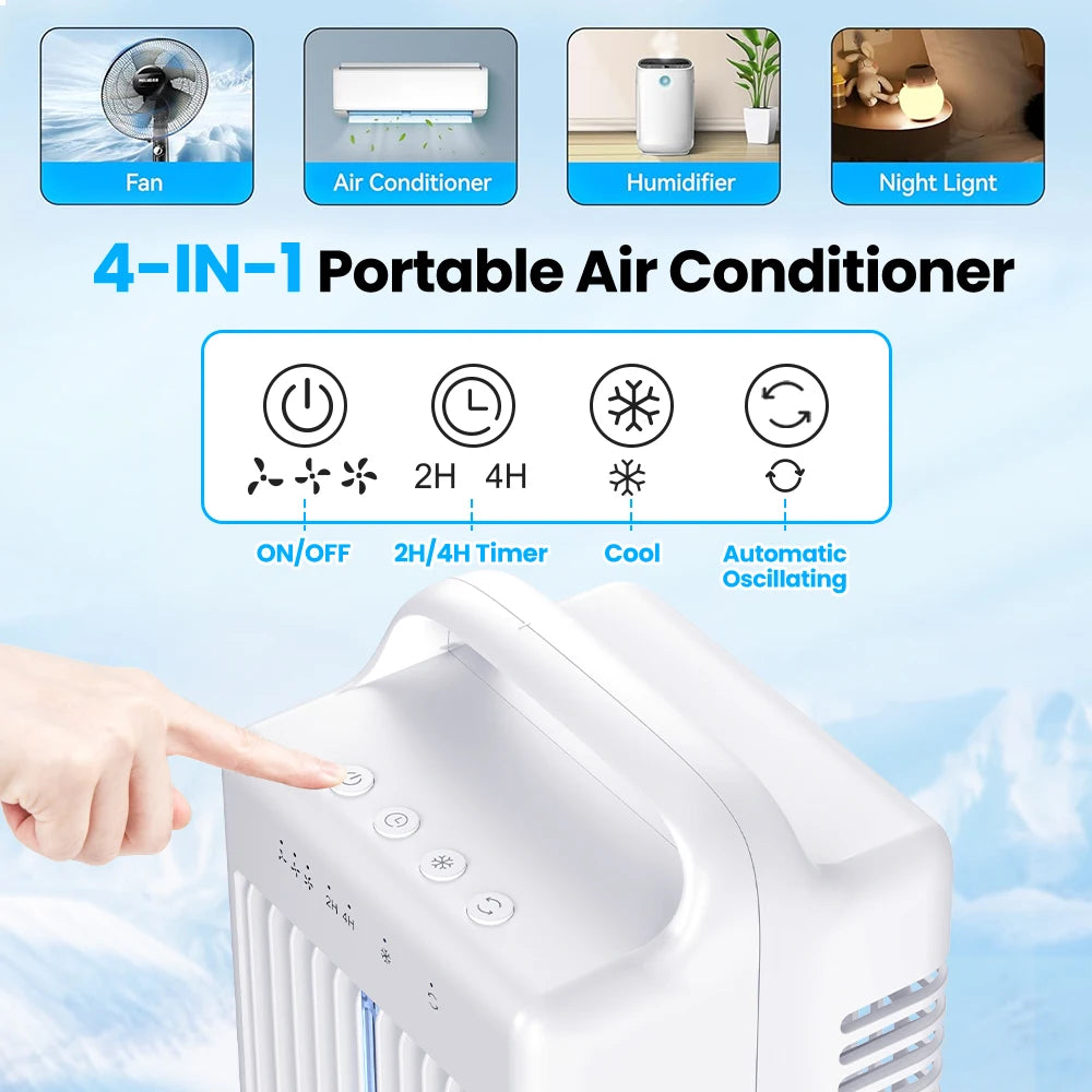 Portable Mini Air Cooling Fan – USB Desktop Fan with Water & Ice Cooling for Home, Office & Bedroom