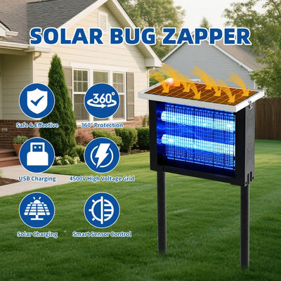 Powerful Solar Bug Zapper – Outdoor Rechargeable Mosquito Killer for Up to 2000 sq.ft