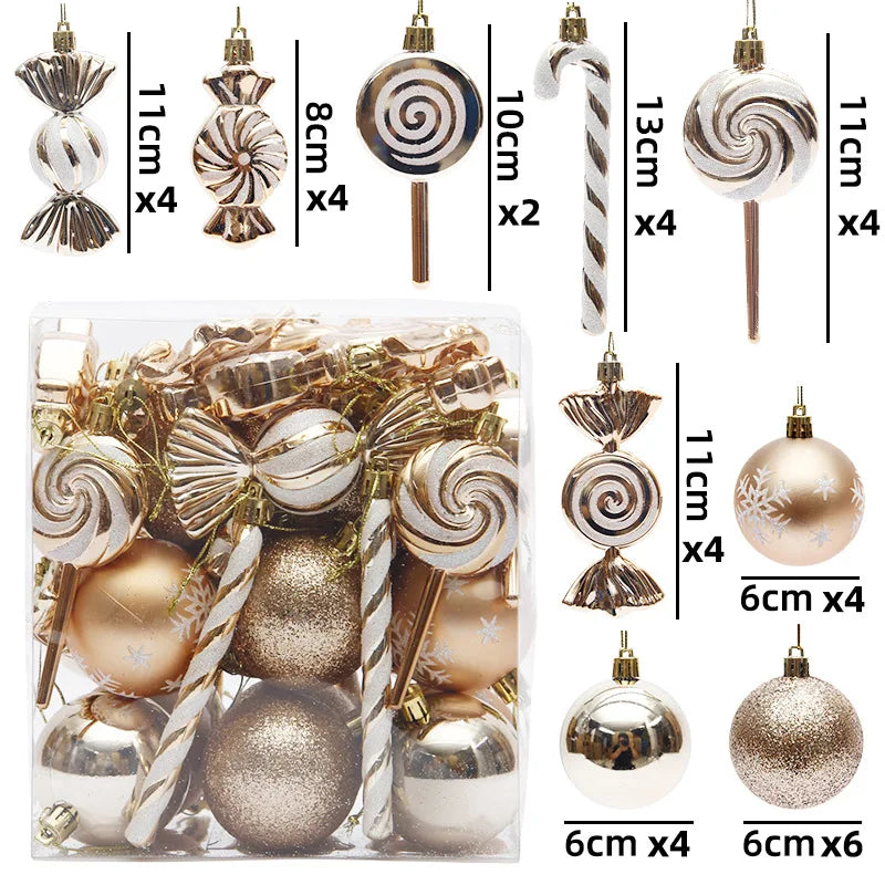Christmas Ball Ornament Set – 29/36/40pcs Red, Gold & Silver Hanging Tree Decorations (2024 Edition)