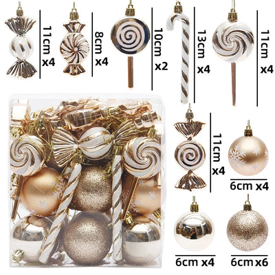 Christmas Ball Ornament Set – 29/36/40pcs Red, Gold & Silver Hanging Tree Decorations (2024 Edition)