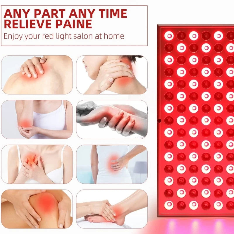 LED Red Light Therapy Panel – 225 LEDs 660nm & 850nm for Anti-Aging & Pain Relief
