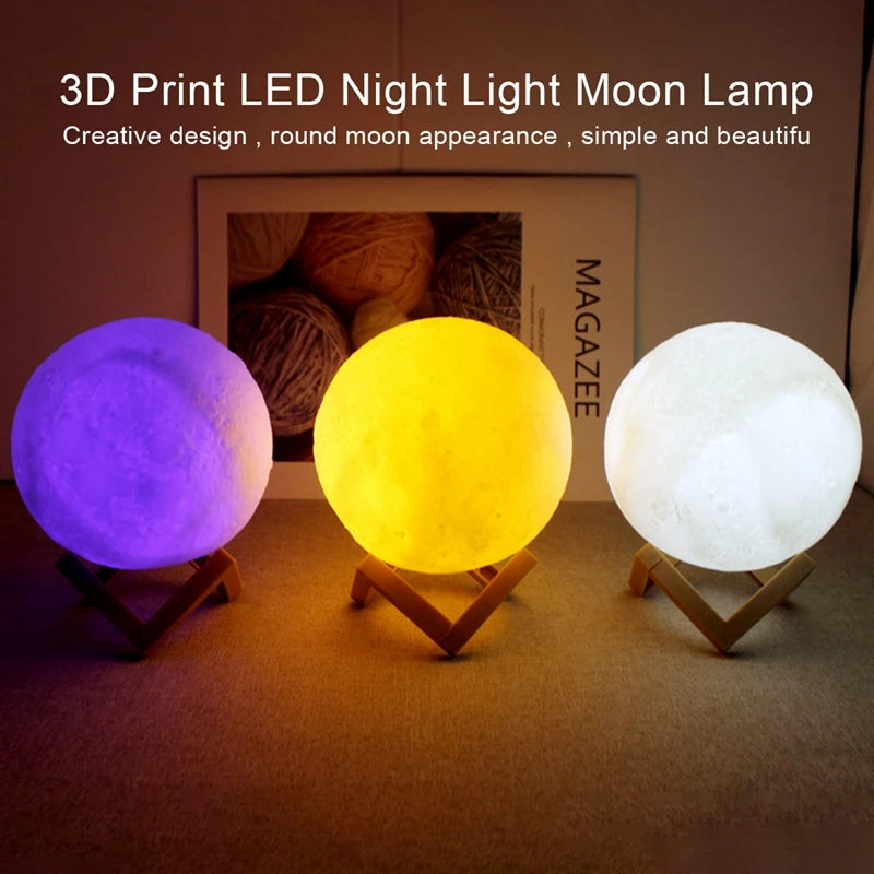 Galaxy Moon Lamp – 3D LED Night Light for Bedroom & Gifts