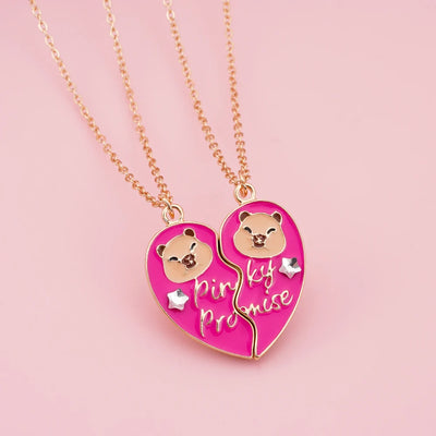 Qpeach 2Pcs/set Cute Cartoon Capybara Pendant BFF Necklace for Best Friends – Friendship Jewelry Gift