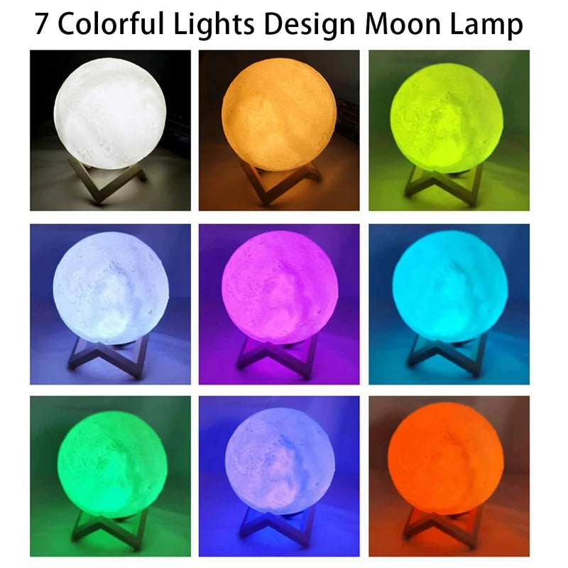 Galaxy Moon Lamp – 3D LED Night Light for Bedroom & Gifts