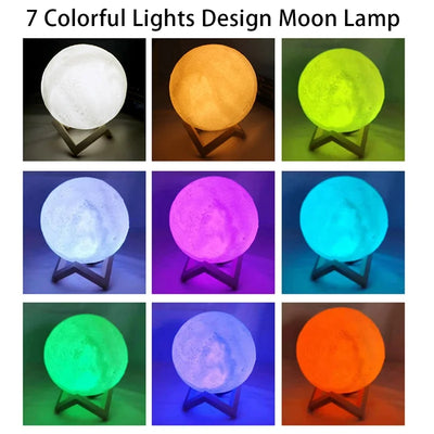 Galaxy Moon Lamp – 3D LED Night Light for Bedroom & Gifts
