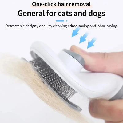 Self-Cleaning Pet Hair Brush – Grooming Comb for Dogs & Cats