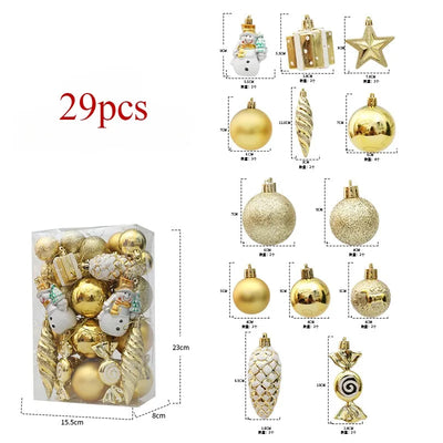 Christmas Ball Ornament Set – 29/36/40pcs Red, Gold & Silver Hanging Tree Decorations (2024 Edition)