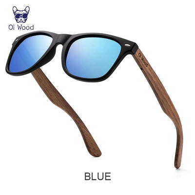 Oi Wood Natural Wooden Sunglasses – Polarized UV400 Fashion Oval Frames for Men & Women