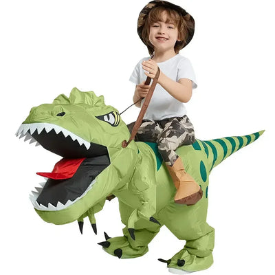 Inflatable Riding Dinosaur Costume – Funny Green Dino Suit for Kids & Adults