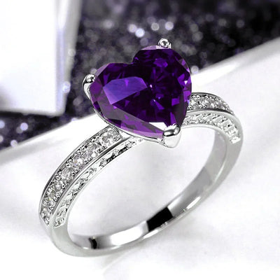 Purple Cubic Zirconia Cocktail Ring – High-End Square Crystal Women’s Fashion Jewelry (2025)