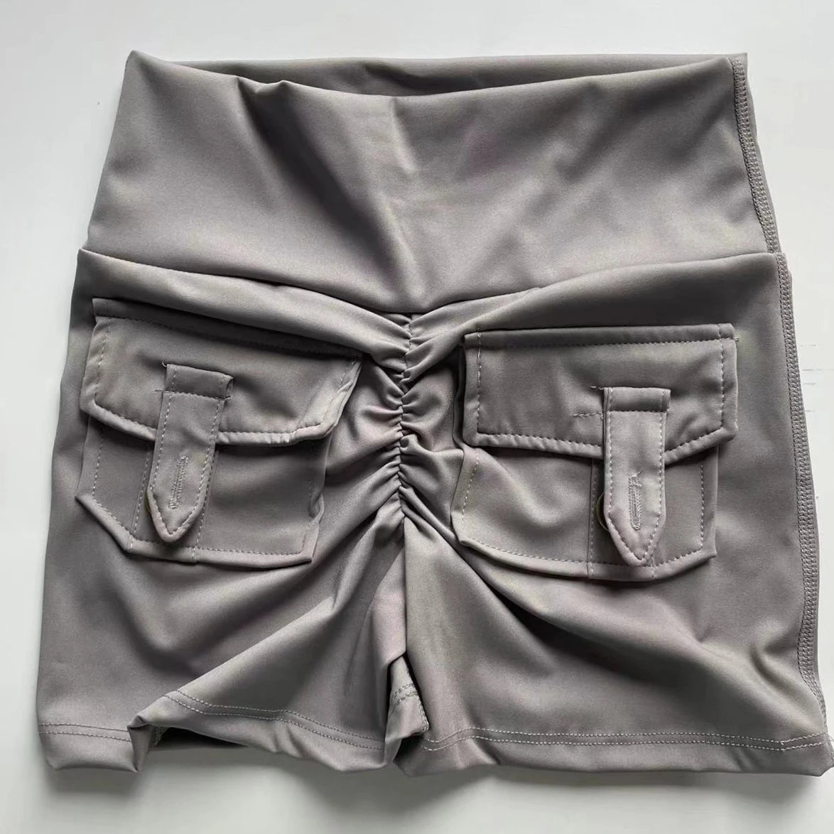 Women’s Peach Lift Fitness Shorts – High-Waist Air-Dry Yoga Cargo Pocket Training Pants