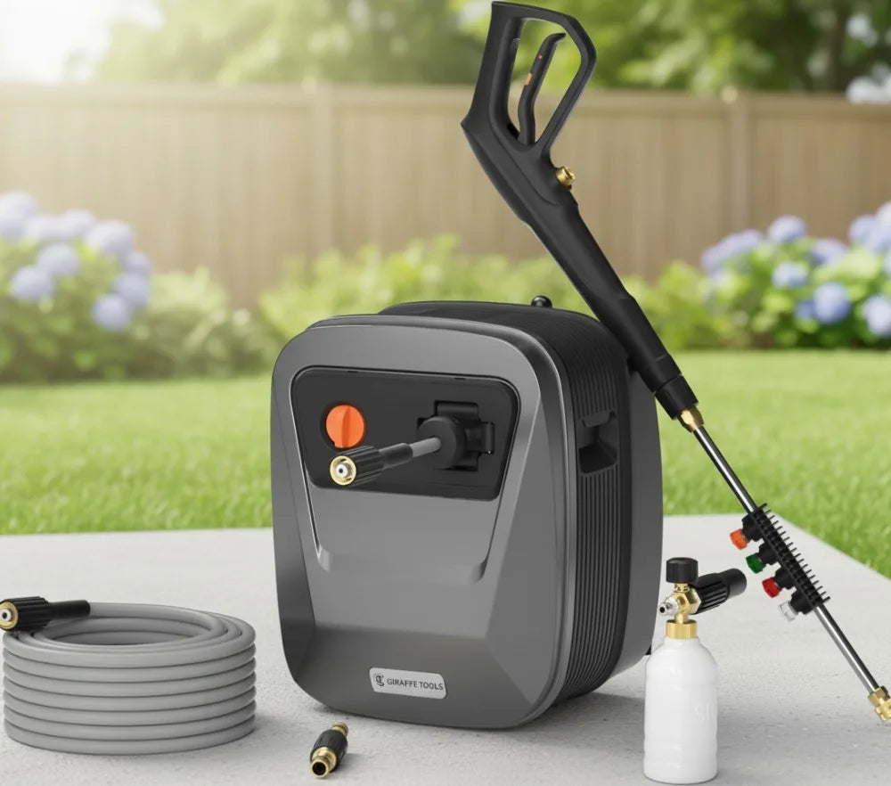 2500 PSI Electric Pressure Washer with Foam Cannon, 65 FT Hose & 4 Quick-Connect Nozzles – Heavy-Duty Cleaning for Cars, Patios & Driveways