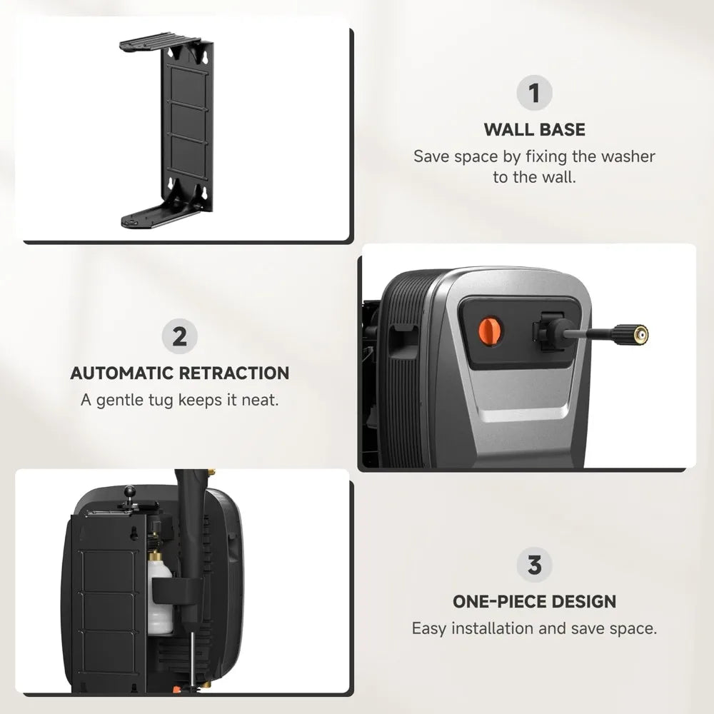 2500 PSI Electric Pressure Washer with Foam Cannon, 65 FT Hose & 4 Quick-Connect Nozzles – Heavy-Duty Cleaning for Cars, Patios & Driveways