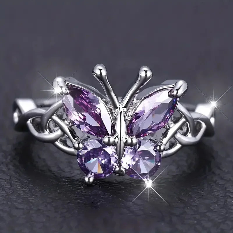 Purple Cubic Zirconia Cocktail Ring – High-End Square Crystal Women’s Fashion Jewelry (2025)