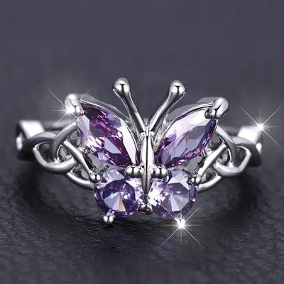 Purple Cubic Zirconia Cocktail Ring – High-End Square Crystal Women’s Fashion Jewelry (2025)