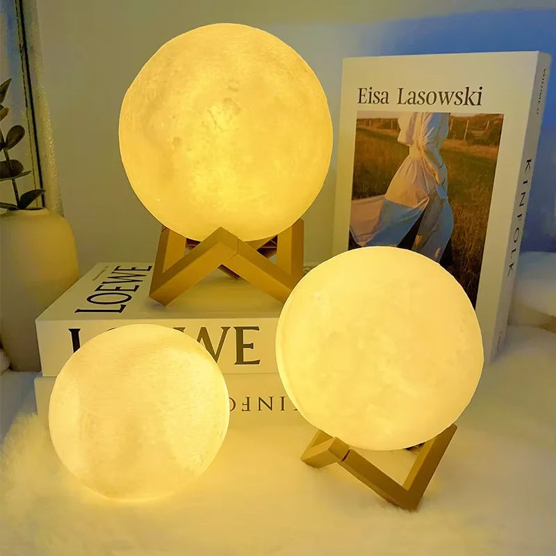 Galaxy Moon Lamp – 3D LED Night Light for Bedroom & Gifts