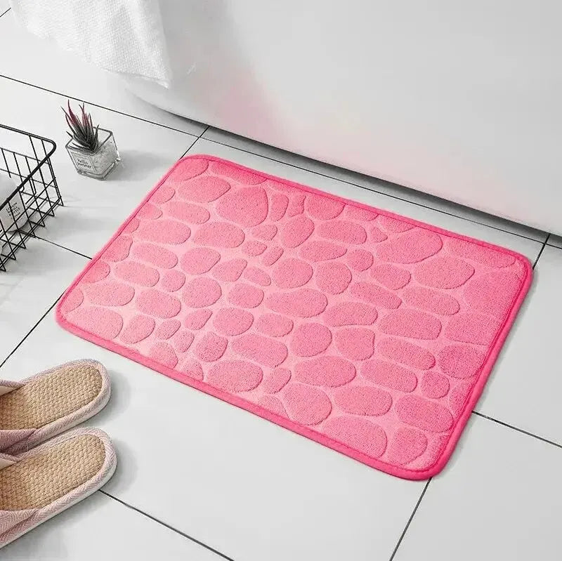 Embossed Fiber Non-Slip Floor Mat for Bathroom & Living Room