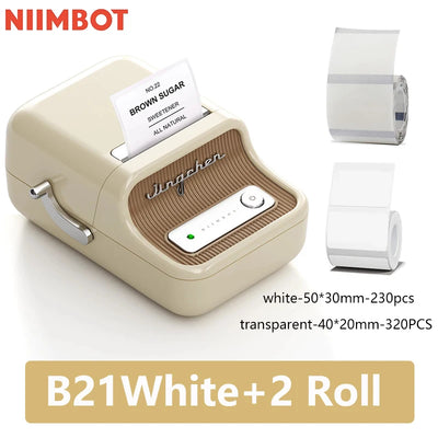 Niimbot B21 / B21S Mini Portable Thermal Label Printer – Bluetooth Wireless Sticker Printer for Home & Office