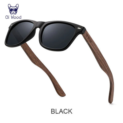 Oi Wood Natural Wooden Sunglasses – Polarized UV400 Fashion Oval Frames for Men & Women