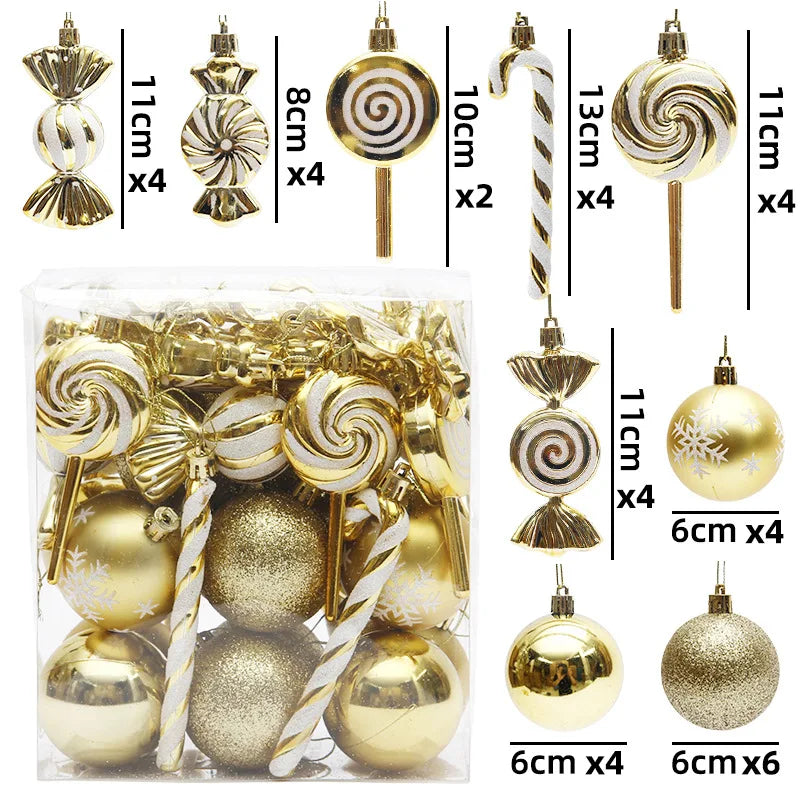 Christmas Ball Ornament Set – 29/36/40pcs Red, Gold & Silver Hanging Tree Decorations (2024 Edition)