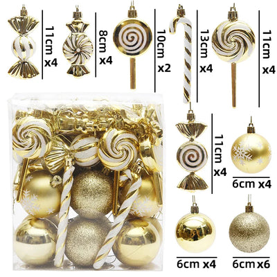 Christmas Ball Ornament Set – 29/36/40pcs Red, Gold & Silver Hanging Tree Decorations (2024 Edition)